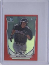 2014 Bowman Chrome Minis Red Refractor 2/5 Dom Nunez #10 7i2