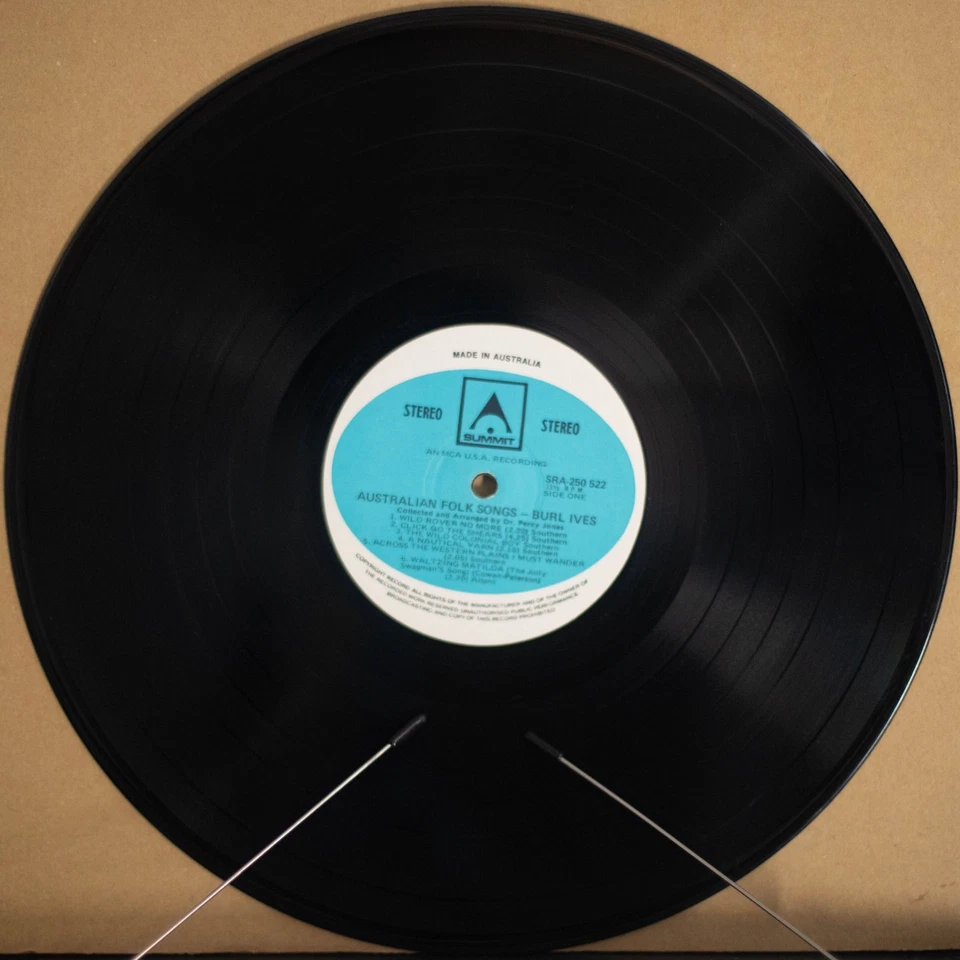 BURL IVES - AUSTRALIAN FOLK SONGS - Vinyl LP - Summit - 1959 - VG FREE POST 3195 - Image 2 of 4