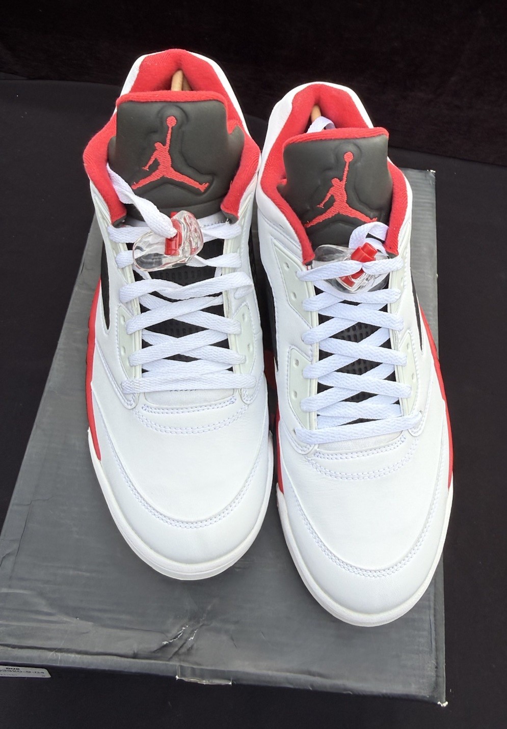 Vintage Nike AIR JORDAN 5 White & Fire Red Retro Men’s Size 13 Brand New! In Box thumbnail 7