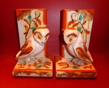 !!!! ART DECO CARSTENS-GEORGENTHAL  SCHÖNE BUCHSTÜTZEN EULE KERAMIK !!!!