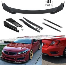 For HONDA ACCORD Front Rear Bumper Lip+Spoiler Body Kit Splitter Side Skirt