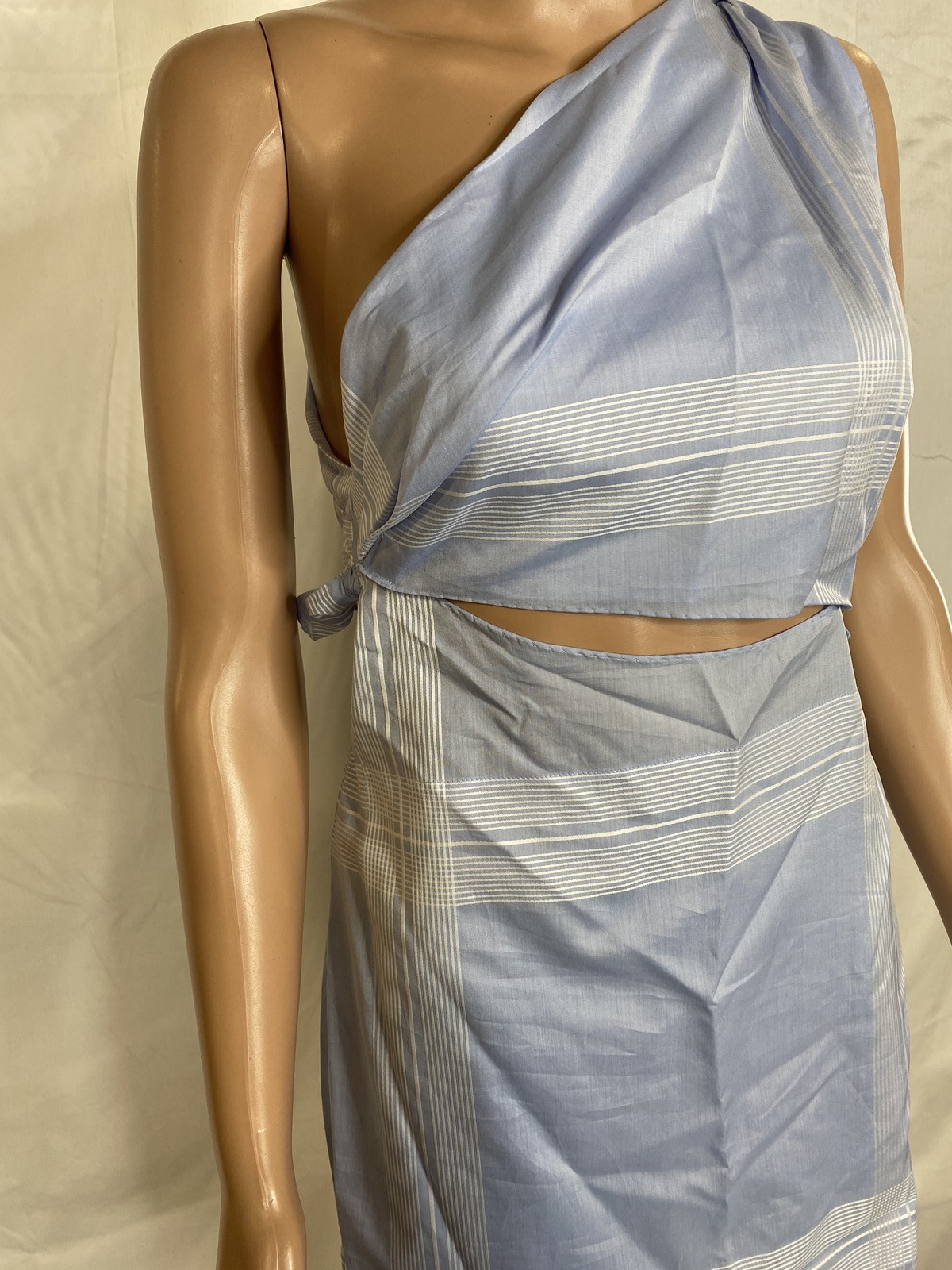 Prada Womens Bastista Check Cute Cotton Mini Dress Size 4/IT 40 Azzurro Blue thumbnail 5