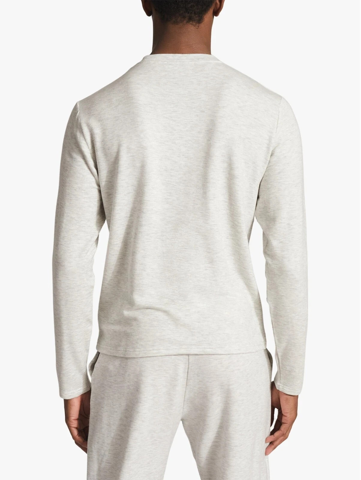 NWT Reiss Melange Crew Neck Jumper & Drawstring Short Set - Mens XL - Soft Grey image 2