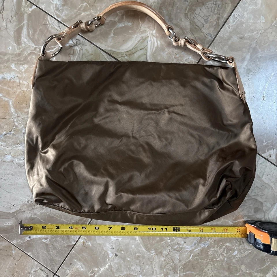 PRADA Nylon Bag with Leather Strap Mint - Image 3 of 4