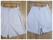 VTG 80s Chic Shorts Pleated Twill Shorts Sz 10 Cream High Waisted EUC