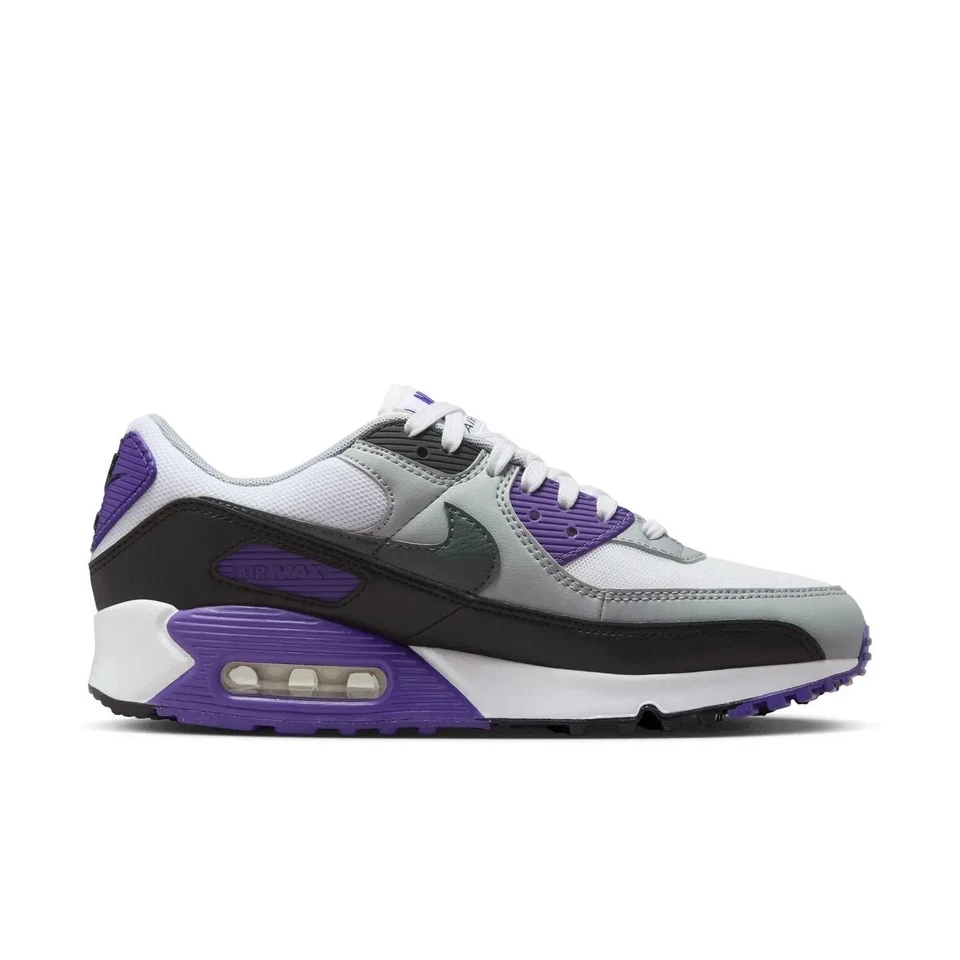 Nike WMNS Air Max 90 Neutral Grey White Black Purple DH8010-110 Women's Size oki - Image 2 of 4