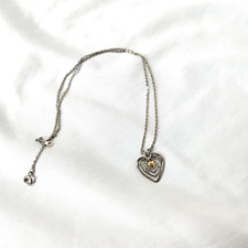 Women's Sterling Silver Layered Heart Necklace