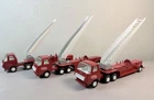 Lot of 3 Mini Tonka Vintage 1970's Hook & Ladder Fire Trucks Red White 11"