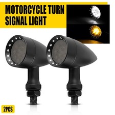 2X Motorcycle Bullet LED Brake Running Turn Signal Tail Light For Honda Black EW