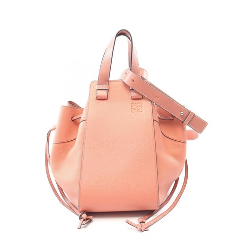 LOEWE Hammock Drawstring Bag Medium Orange Leather 2Way Used