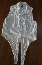 Bluse Ärmellos Gr. 34 Divided By H&M Hellblau Weissen Punkten Damen Mädchen💕