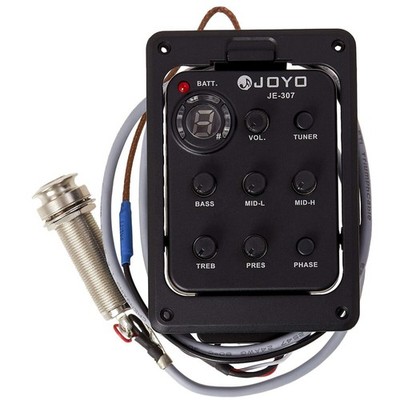 Joyo JE-307 Aktiv-Preamp mit Tuner für Akustikgitarren