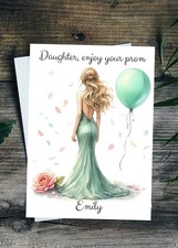 Daughter Prom Card LARGE A5 Personalised Niece Sister Granddaughter 5 Colours