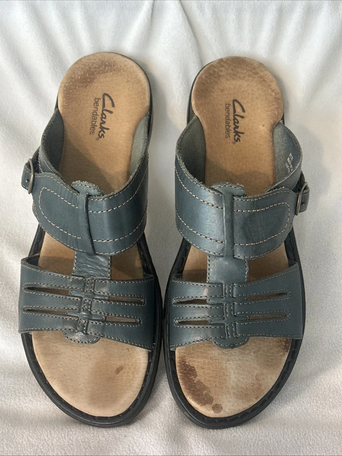 CLARKS Sandali Clark's Bendables in pelle taglia 9 blu