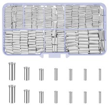 650 Pcs 7 Sizes Wire Ferrules Kit, Tinned Copper Crimp Connectors, Silver