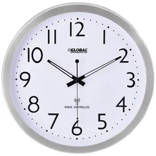 Global Industrial 14" Atomic Wall Clock Stainless Steel