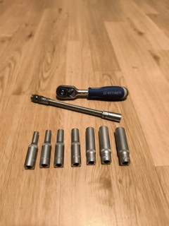 Berner 1/4 " Ratsche mit Stecknüssen und flexibler Biteinsatz Verlängerung