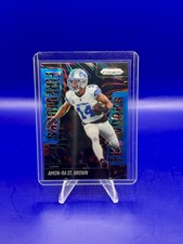 2025 Panini Prizm Amon-Ra St. Brown FIREWORKS Cracked Blue Ice Prizm /99