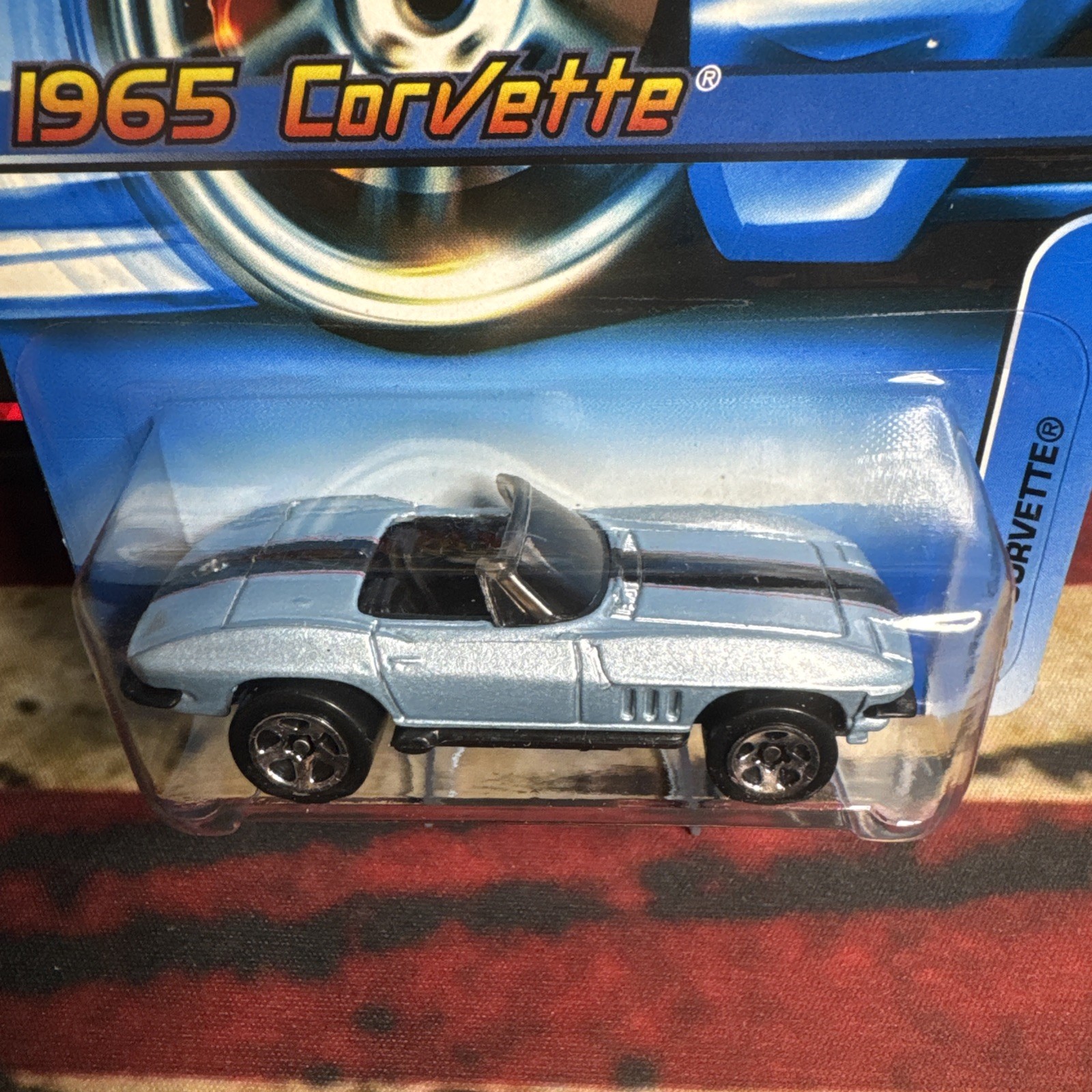 Hot Wheels 2005 Collector #170 1965 Corvette Light Blue Black Stripe 5SPs
