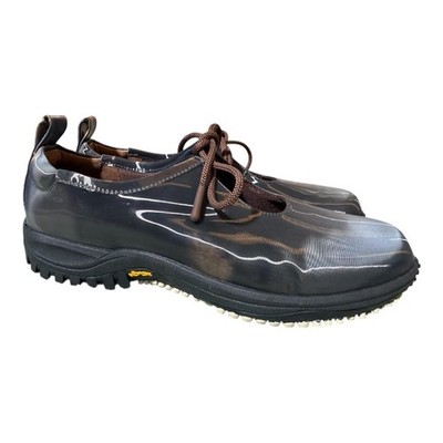 Leeann Huang Lenticular Mary Jane Sneaker Gray Cow Women size 39 US 8-8.5