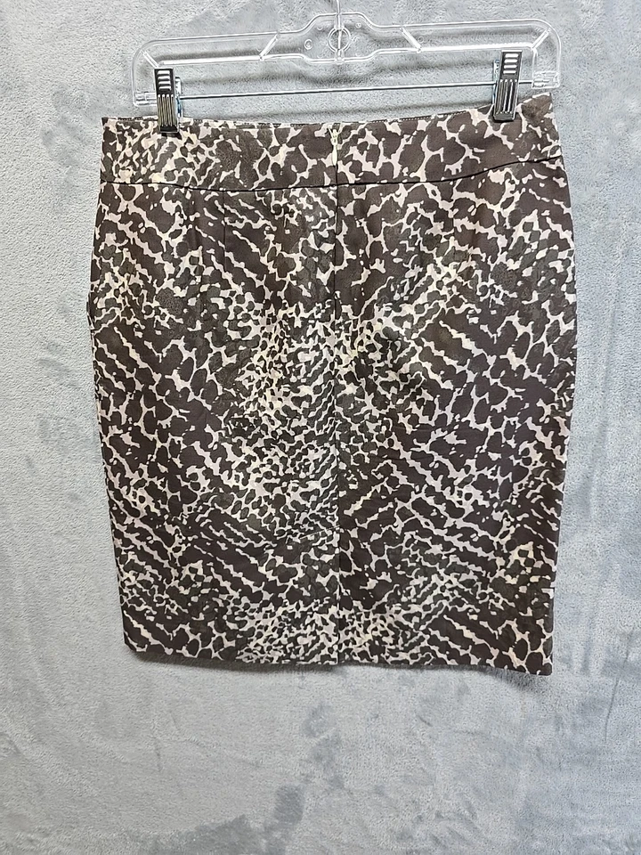 Falda Loft Mujer Talla 4 Bolsillos Delanteros Cremallera Trasera Estampado Animal Mezcla Seda Oficina Foto 2 de 4