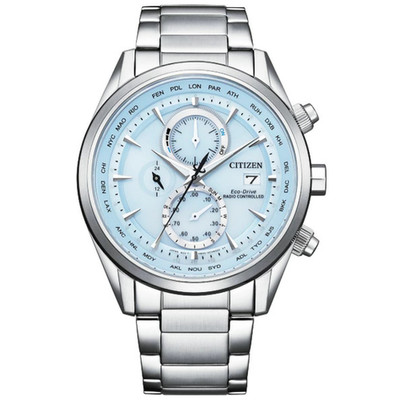 CITIZEN AT8260-85M AT8260 RadioControlled Solar Sapphire Chronograph Blue Silver