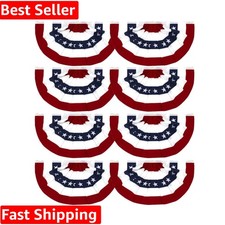 1.5x3Ft American Pleated Fan Flag Width Approx 90cm - Patriotic Half Fan Bun...