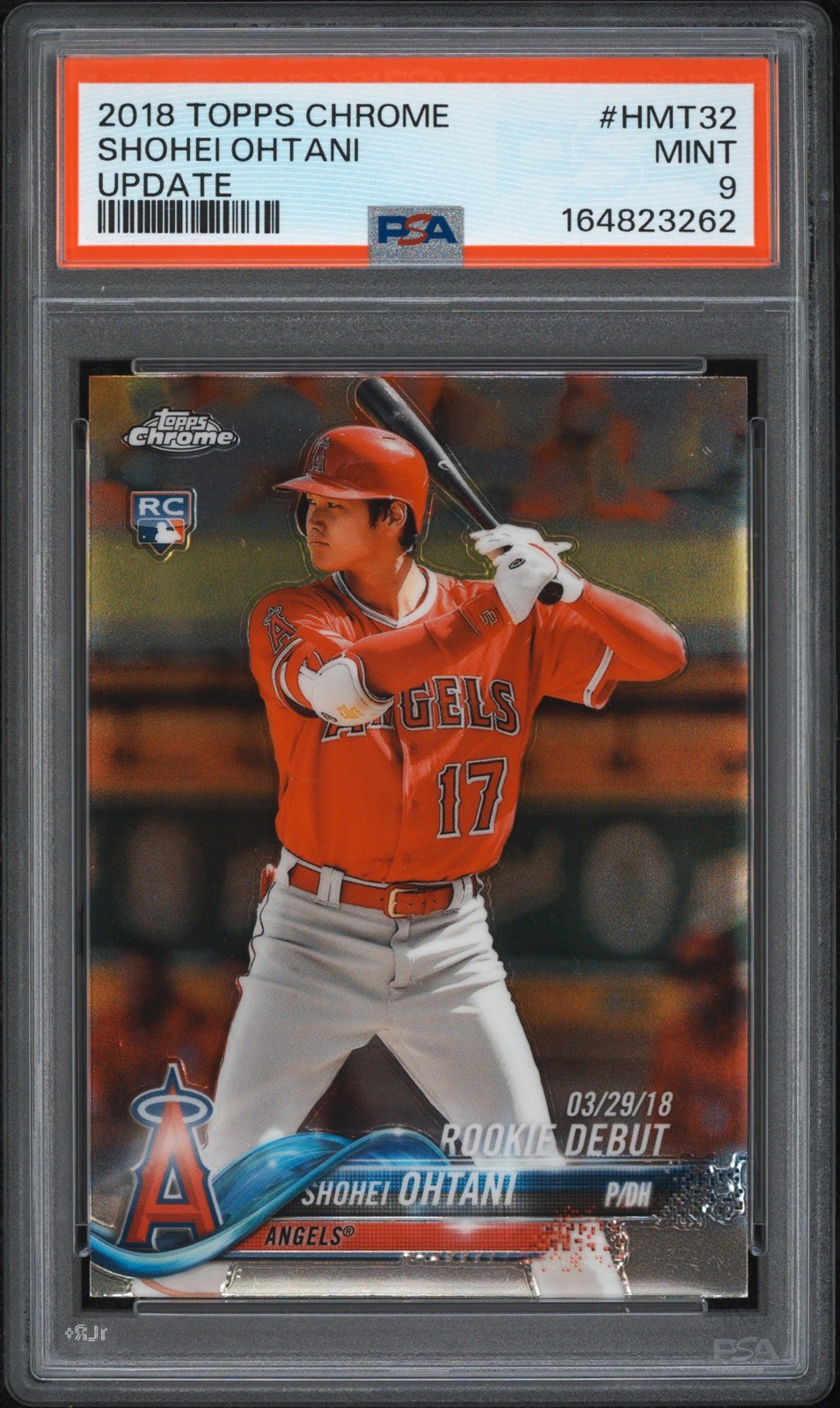2018 TOPPS CHROME UPDATE #HMT32 SHOHEI OHTANI ROOKIE RC PSA 9