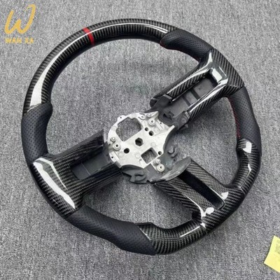 Real Carbon Fiber Black Leather Steering Wheel for Ford Mustang GT 2010-2014