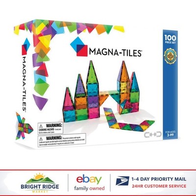 100-Piece Magnetic Building Set with Clear Color Tiles for Creative Play