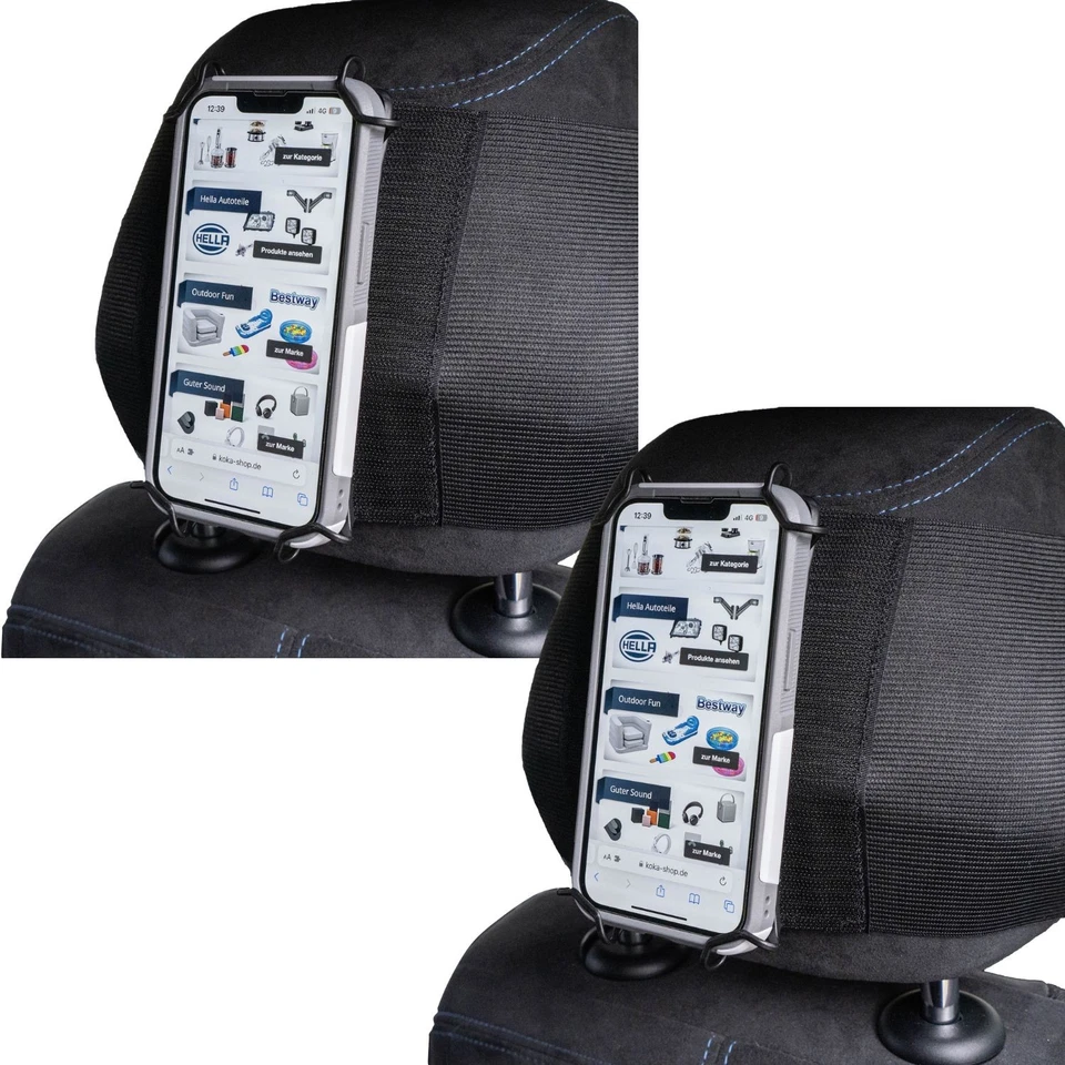2x Universal Auto Rücksitz Halter Kopfstütze Halterung PKW für Smartphone iPhone - Bild 1 von 4
