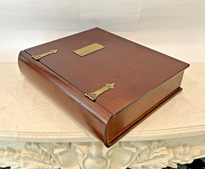 Vintage Bombay Company Wooden Keepsake Box Mahogany Chest 11.5''x14'' Brass Hinges