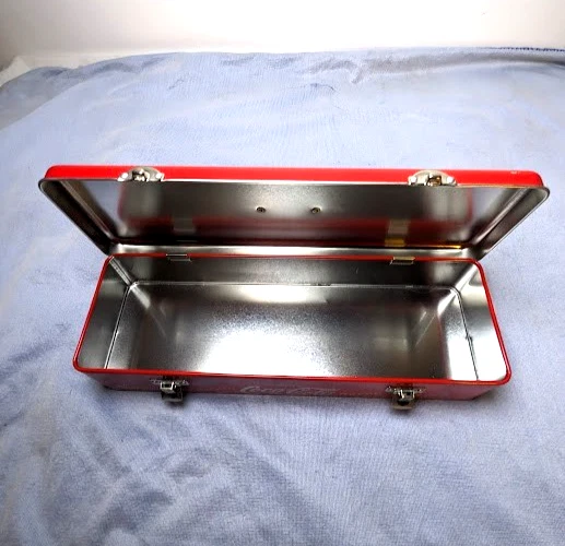 Coca-Cola Metal Tin Case – Vintage Style Toolbox – Red Drink Delicious Refresh - Image 4 of 4