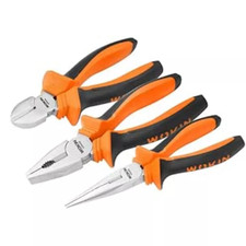 3PCE HEAVY DUTY COMBINATION LONG NOSE SIDE CUTTER CUTTING PLIERS SET