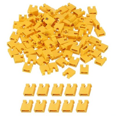 California JOS 100 PCS Jumper Caps Kit 2.54mm Standard 100 PCS, Yellow