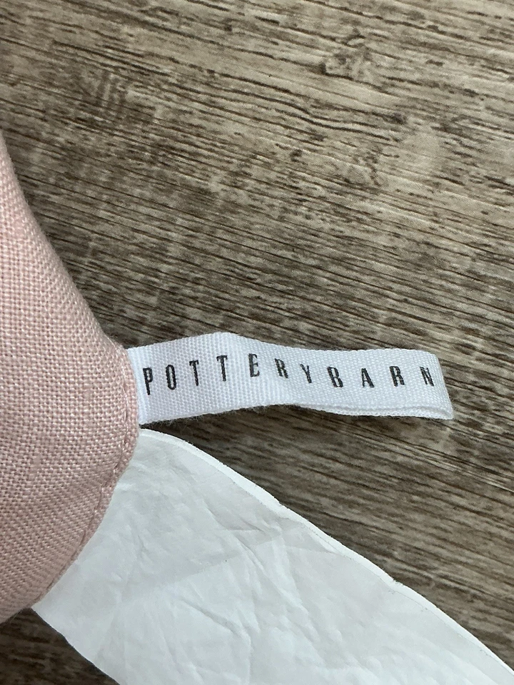 Funda de almohada Pottery Barn belga lino contraste/falsa rosa suave 18x18 Foto 4 de 4