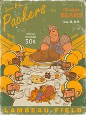 Green Bay Packers Vintage Logo Poster Print Metal Sign 12x8in Old New NFL H