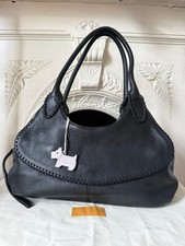 Radley London Black Leather Hobo bag,  shoulder bag with pink dog tag RH041BK