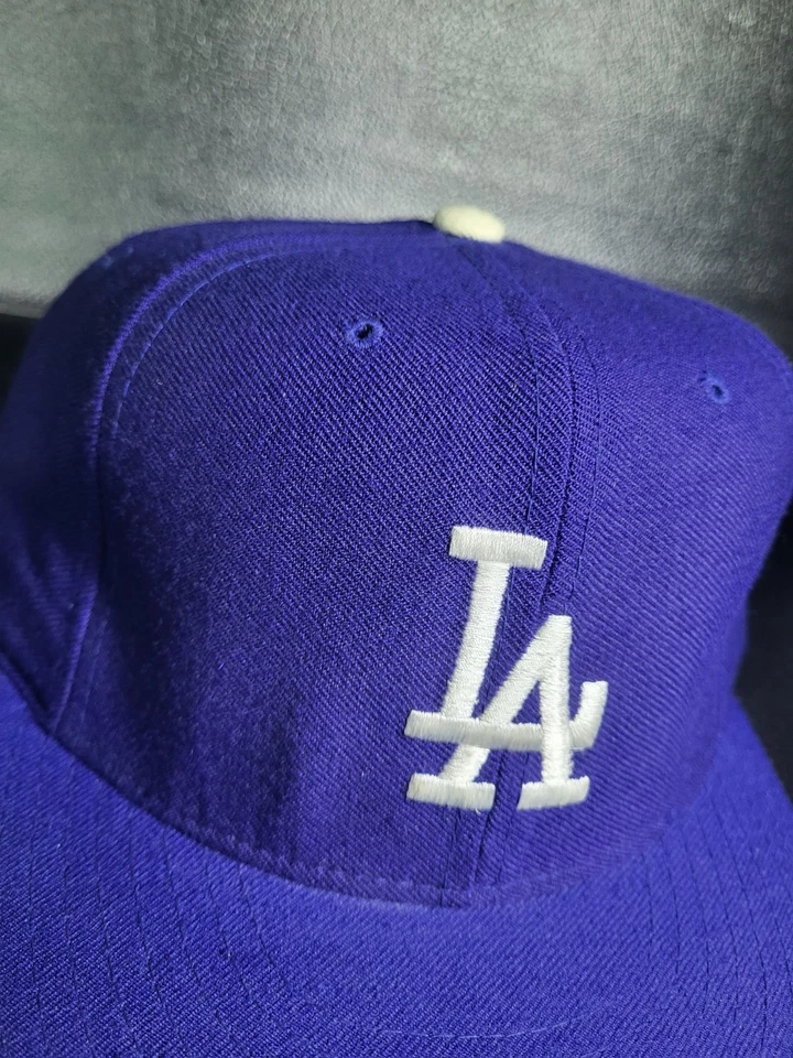 VINTAGE Los Angeles Dodgers NEW ERA pro model WOOL FITTED HAT SIZE 7 5/8 Clean!! - Image 2 of 4