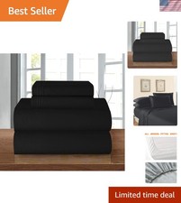 Luxury 1500 Thread Count Microfiber 4-Piece Sheet Set - Wrinkle Resistant, Fu...