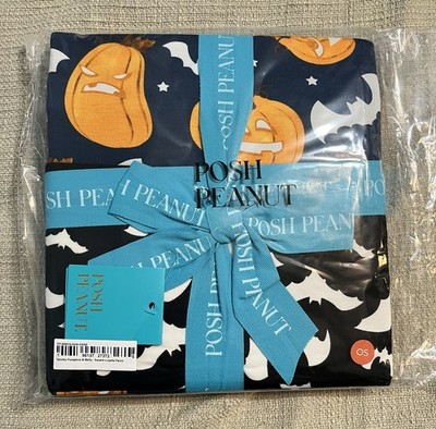 Posh Peanut Spooky Pumpkins & Batty Square Luxette Patoo Halloween Blanket New