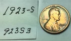1923 S ; Wheat Penny ; good condition #923S3
