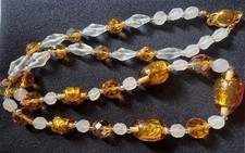 Collier perles pâte de verre