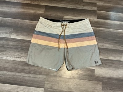 Billabong Board Shorts Multicolor Stripe Trunks Waist Band 36 Surfcore Resort