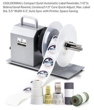 CGOLDENWALL Compact Quiet Automatic Label Rewinder Machine Bidirectional Coreles