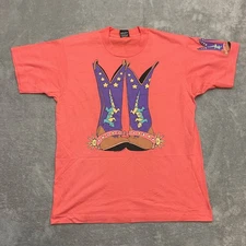 Vintage Screen Stars Best Cowboy Boots T-Shirt Men Large Single Stitch Orange