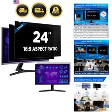 Computer Privacy Screen Filter 24 Inch Anti-Spy Blue Light Block 2 Pack