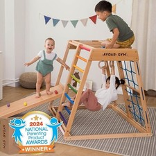 Costway 8-in-1 Jungle Gym Playset, Wooden Climber Play Set