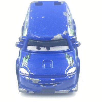 Disney Pixar Cars 1:55 DJ Diecast Toy Car Blue Spoiler Missing