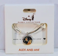 Disney Alex & Ani 2019 Silver Bangle Bracelet Jasmine & Rajah Heart Of Courage